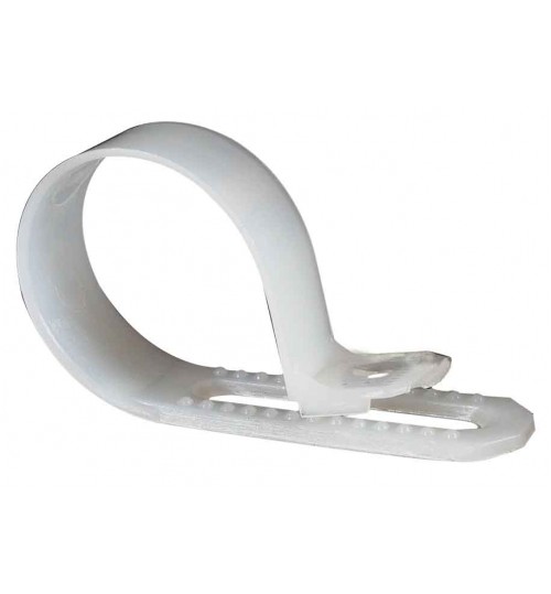 White Nylon P Clip, for 22-30mm cable 000275